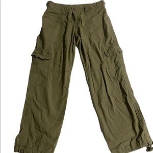 Vintage y2k low rise low waisted green cargo pants